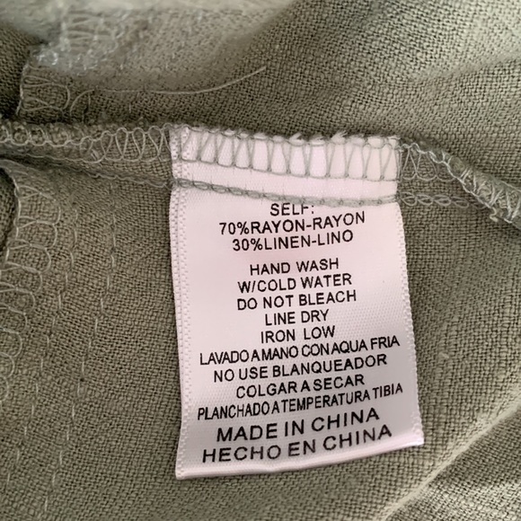 NWT Listicle Sage Green Wood Button Distressed Shirt - Picture 7 of 8